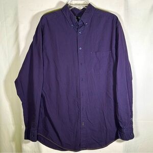Roundtree & Yorke Casuals Men's Button Down Purple Pinstripe Size LT Large Tall